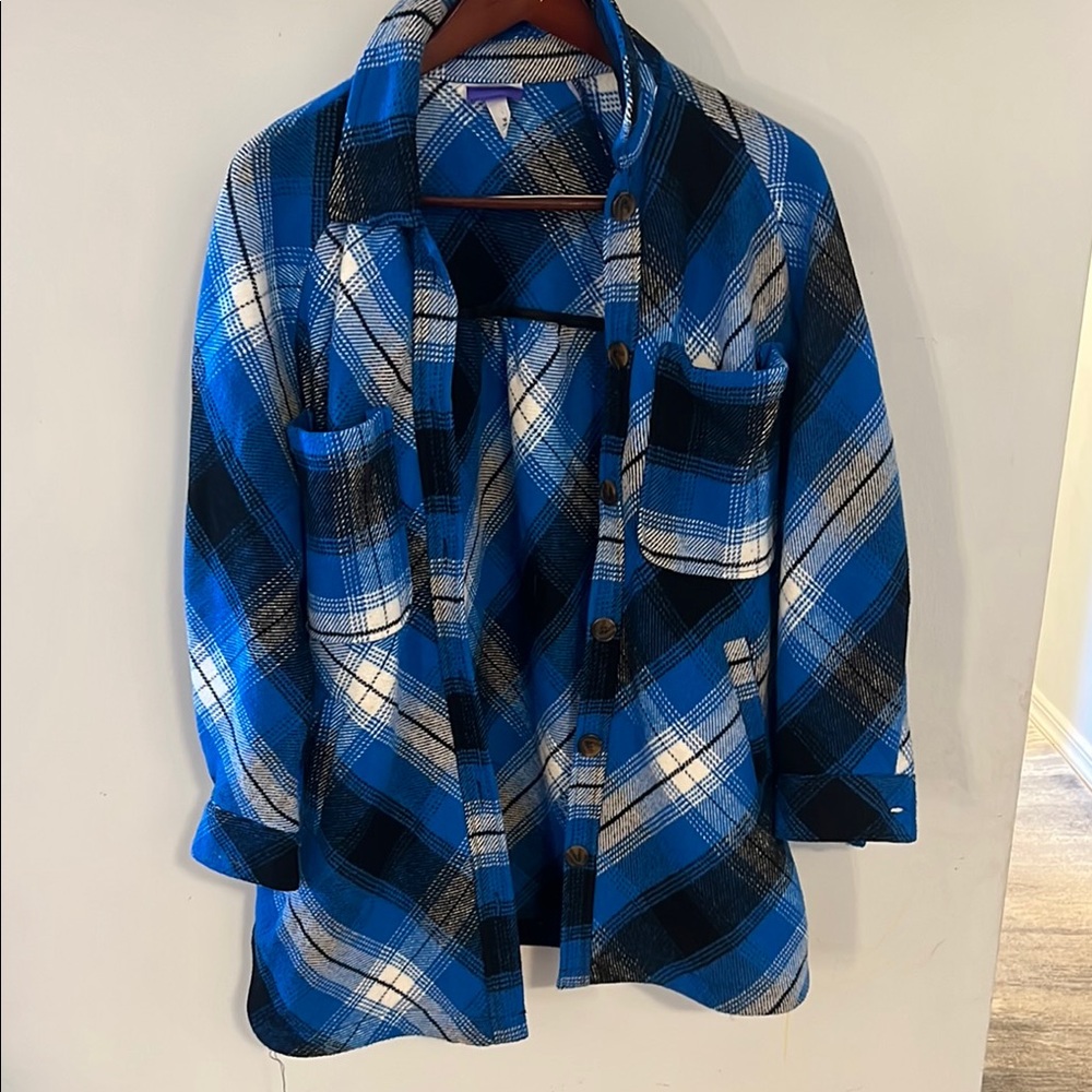 Blue Plaid Women's Jacket